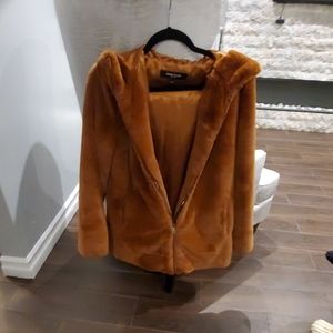 Kenneth Cole faux fur in camel